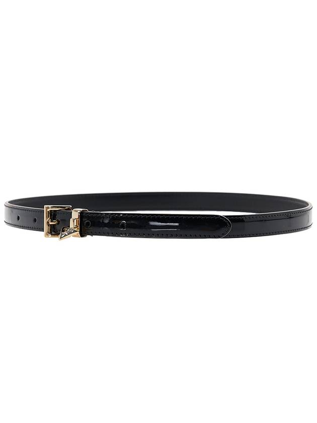 Triangle Logo Buckle Leather Belt Black - PRADA - BALAAN 6