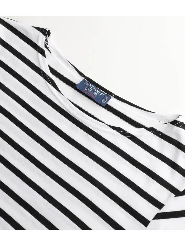 Minquiers Modern Stripe Long Sleeve T-Shirt Neige Noir - SAINT JAMES - BALAAN 2