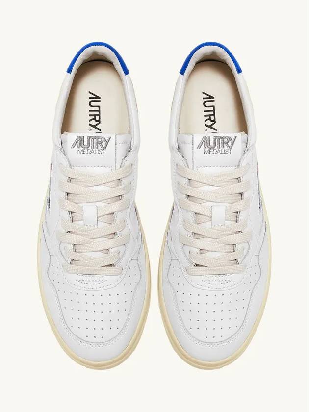 Medalist Goatskin Low Top Sneakers White Blue - AUTRY - BALAAN 7