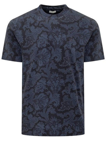 Etro Blue Cotton T-Shirt - ETRO - BALAAN 1