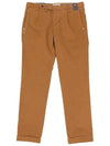 Men's Brown Side Belt Point Basic Fit Pants PT180 - IKALOOOK - BALAAN 4