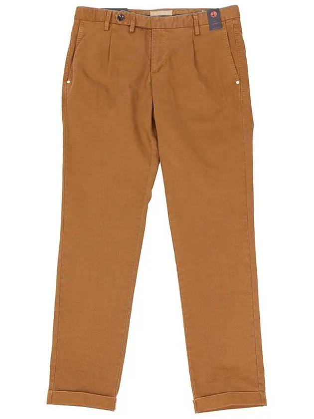 Men's Brown Side Belt Point Basic Fit Pants PT180 - IKALOOOK - BALAAN 4