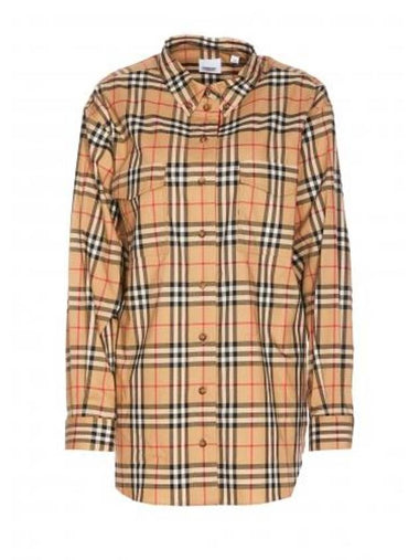 Vintage Check Motif Shirt Beige - BURBERRY - BALAAN 1