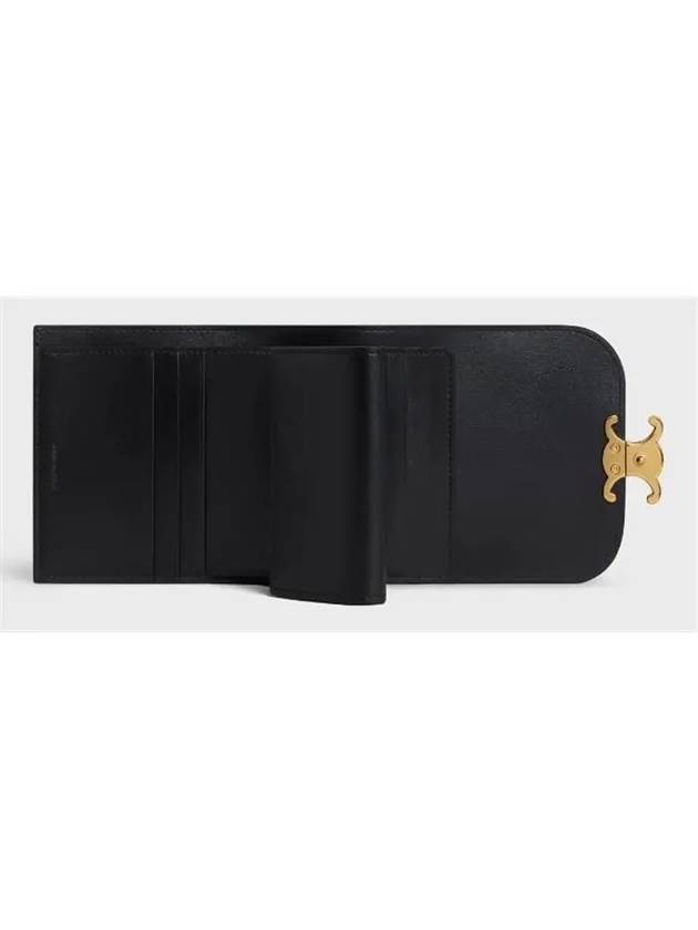 Shiny Triomphe Small Calfskin Half Wallet Black - CELINE - BALAAN 5