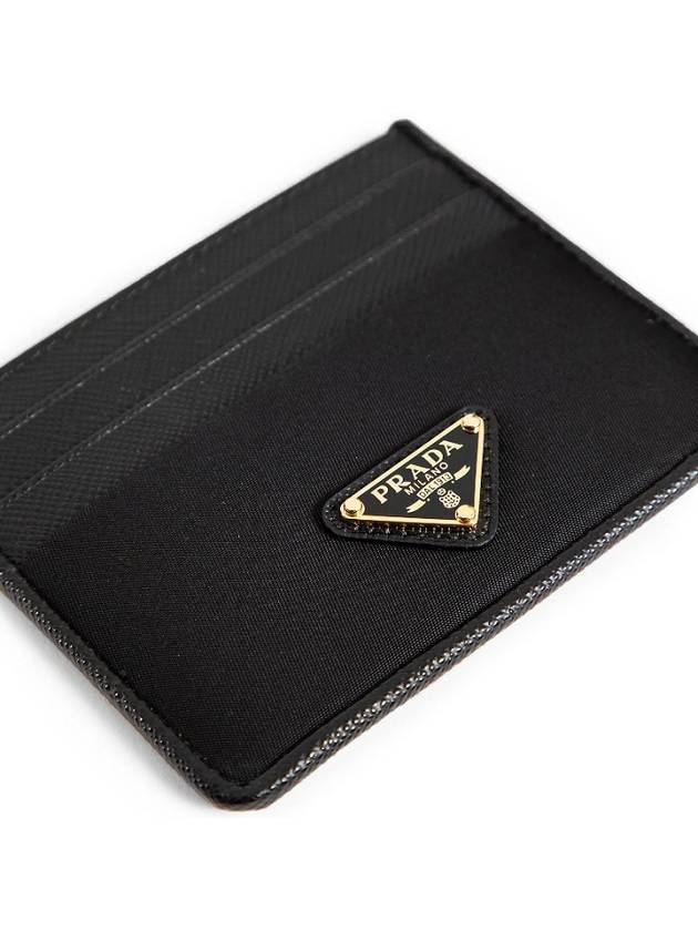 Triangle Logo Saffiano Leather Card Wallet Black - PRADA - BALAAN 4