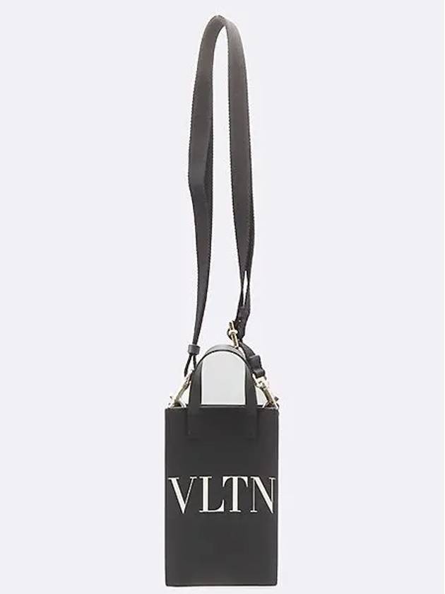 VY2B0A09 Black leather phone case cross bag - VALENTINO - BALAAN 3