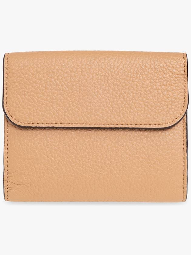 Alphabet Grain Leather Flap Small Half Wallet Light Tan - CHLOE - BALAAN 4