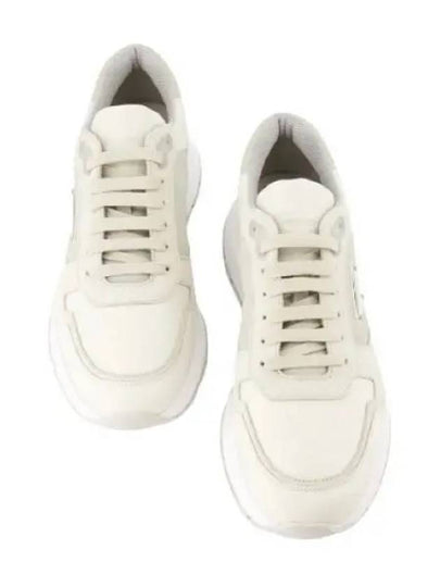 Nubuck Nylon Low Top Sneakers White - PRADA - BALAAN 2