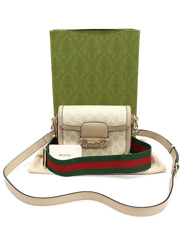 658574 GG Supreme Canvas Beige Leather Horsebit 1955 WEB Mini Cross Bag 2WAY - GUCCI - BALAAN 2