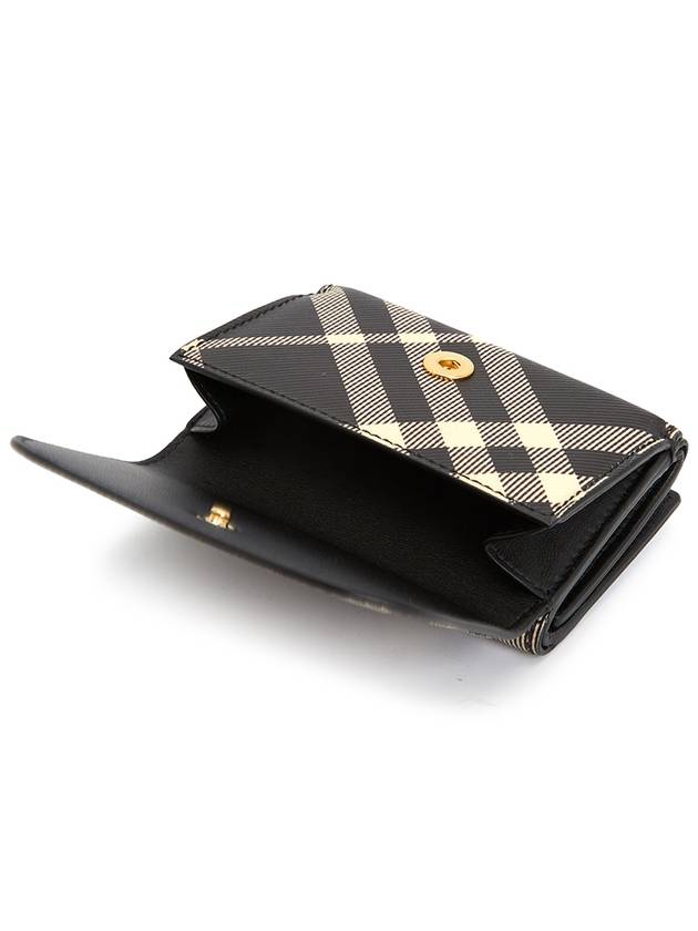 Check Compact Half Wallet Black - BURBERRY - BALAAN 5