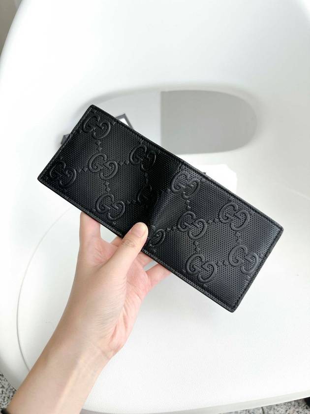 GG Emboss Leather Half Wallet Black - GUCCI - BALAAN 11