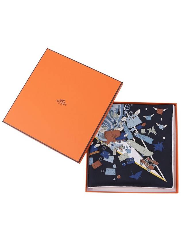 Flagship Silk 90 Scarf Marine - HERMES - BALAAN 3