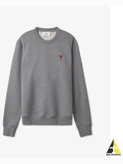 Small Heart Logo Sweatshirt Grey - AMI - BALAAN 2