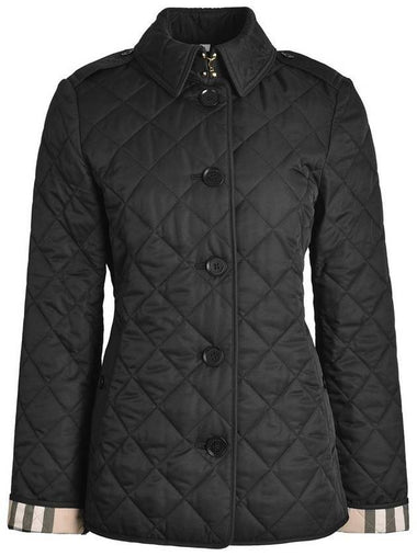 New Frankby Diamond Quilted Jacket Black - BURBERRY - BALAAN 1