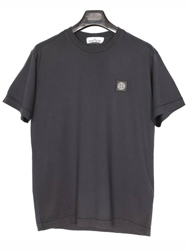 Logo Patch Short Sleeve T-Shirt Navy - STONE ISLAND - BALAAN 2