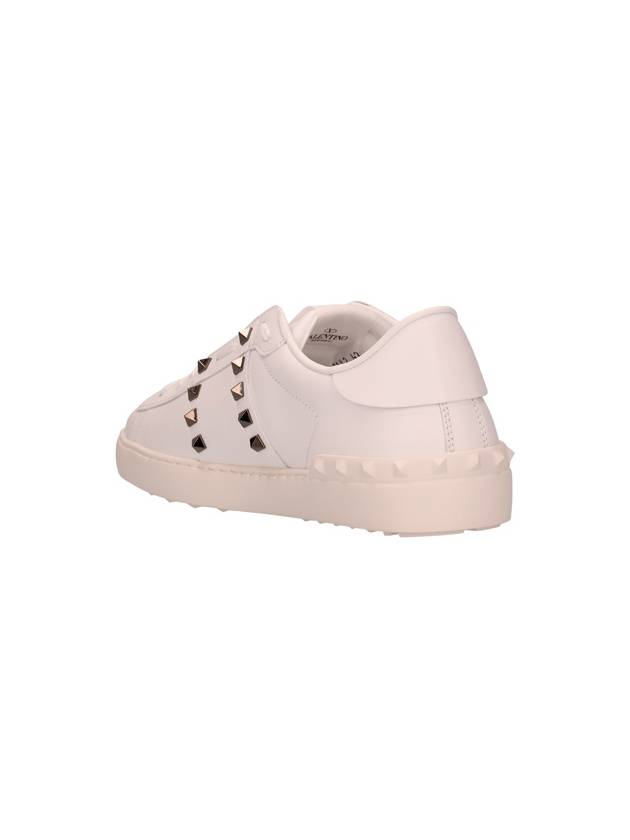 Rockstud Untitled Calfskin Low Top Sneakers White - VALENTINO - BALAAN 4