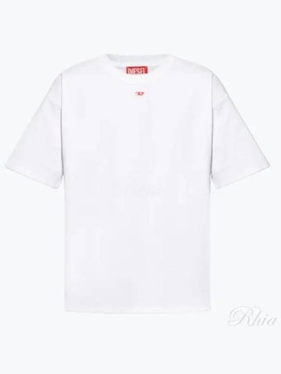 Embroidered D Patch Short Sleeve T-Shirt White - DIESEL - BALAAN 2