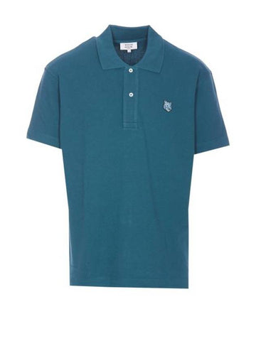 Bold Fox Head Patch Comfort Polo Shirt Blue - MAISON KITSUNE - BALAAN 1