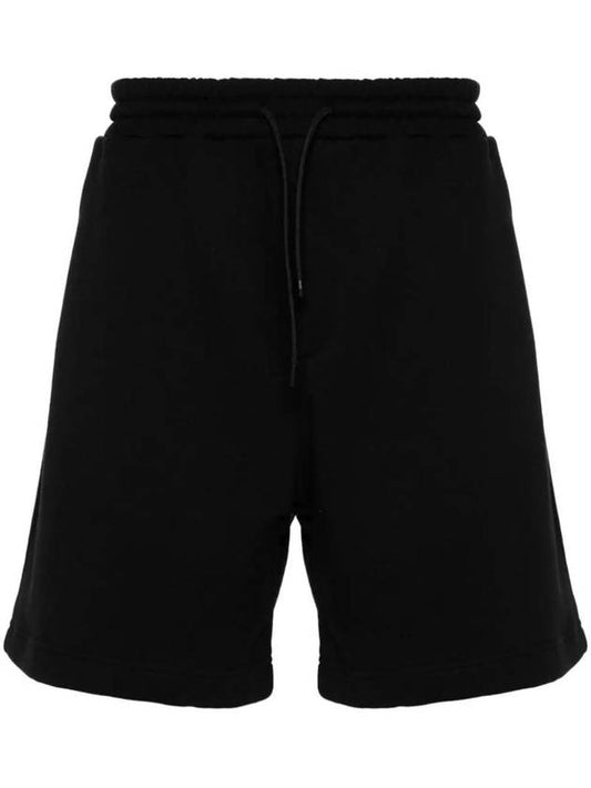 Micro Logo Cotton Shorts Black - MSGM - BALAAN 1