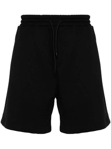 Micro Logo Cotton Shorts Black - MSGM - BALAAN 1