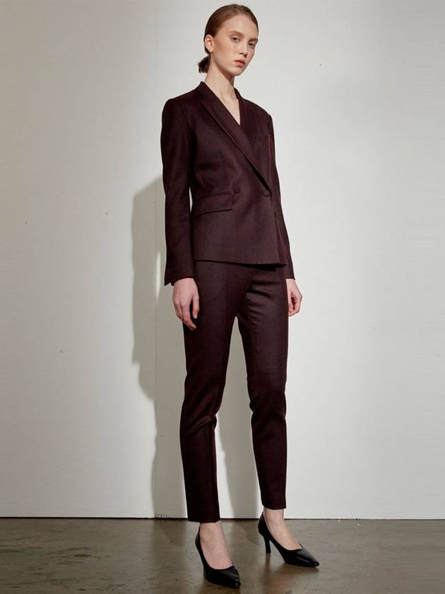 Wool Cigarette Double Suit Dark Wine - DEFEMME - BALAAN 2