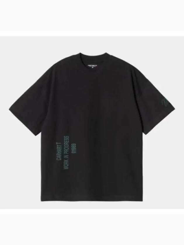 Men's Signature Short Sleeve T-Shirt Black - CARHARTT WIP - BALAAN 2