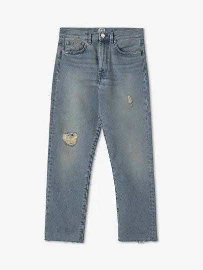 Twisted Seam Distressed Denim Jeans Blue - TOTEME - BALAAN 2