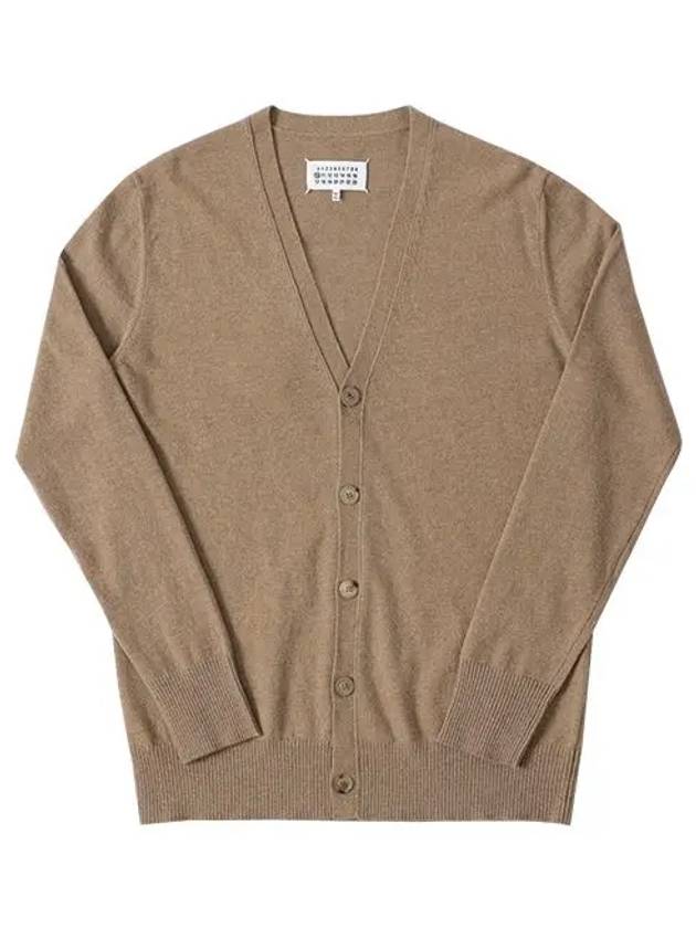 Signature Stitch V-neck Wool Cardigan Beige - MAISON MARGIELA - BALAAN 2