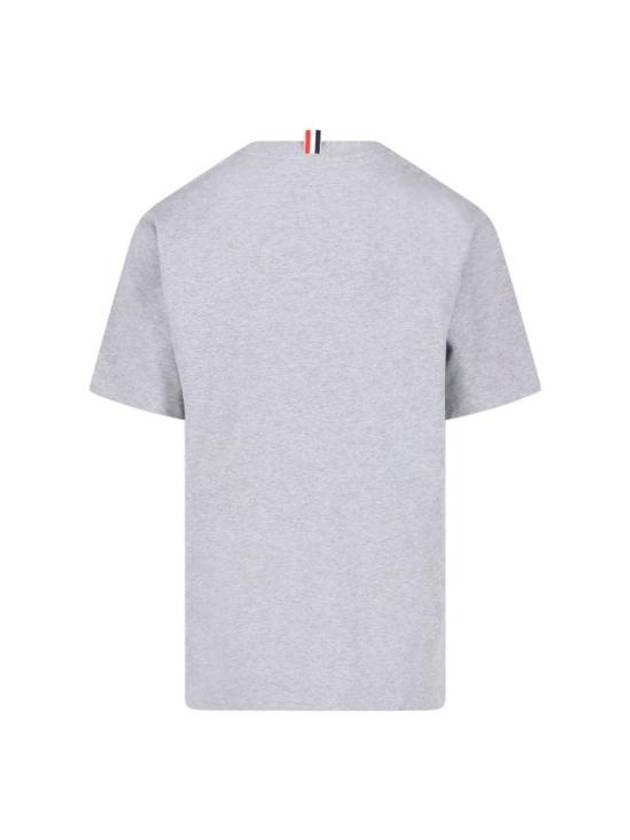 Men's Side Slit Relaxed Short Sleeve T-Shirt Light Grey - THOM BROWNE - BALAAN 3