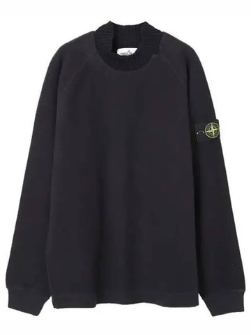 Gauzed Cotton Nylon Fleece Mock Turtleneck Sweatshirt Regular Fit Men - STONE ISLAND - BALAAN 1