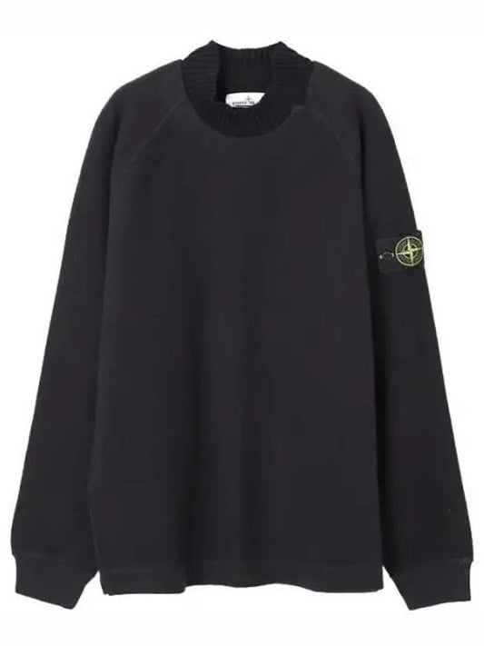 Gauzed Cotton Nylon Fleece Mock Turtleneck Sweatshirt Regular Fit Men - STONE ISLAND - BALAAN 1