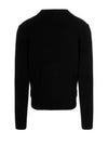 Heart Logo Merino Wool Cardigan Black - AMI - BALAAN 3