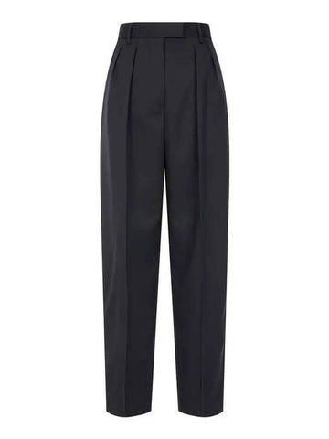 Women s Chin Detail Unbuttoned Tapered Pants Black 271036 - PAUL SMITH - BALAAN 1