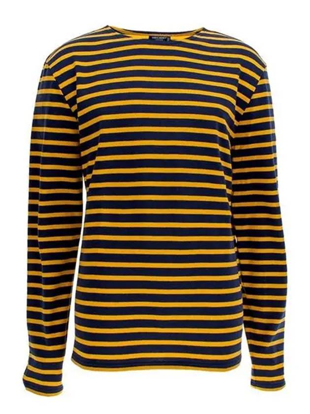 Minquiers Modern Stripe Long Sleeve T-Shirt Yellow - SAINT JAMES - BALAAN 2