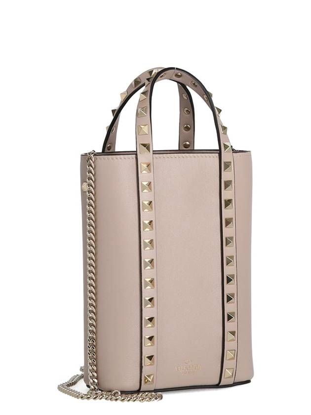 Rockstud Chain Mini Tote Bag Pink - VALENTINO - BALAAN 3