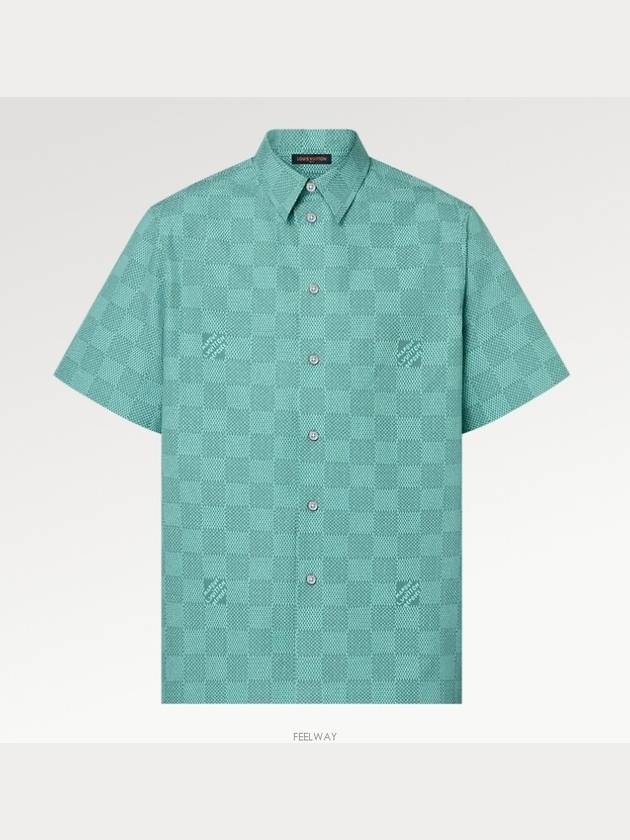 1AFQXY Printed Short Sleeved Cotton Shirt - LOUIS VUITTON - BALAAN 4