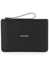 Logo Strap Cash Large Clutch Bag Black - BALENCIAGA - BALAAN.