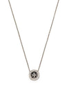 Kira Enamel Pavé Pendant Necklace Silver - TORY BURCH - BALAAN 1