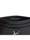 Monogram Card Case in Smooth Leather Black - SAINT LAURENT - BALAAN 7