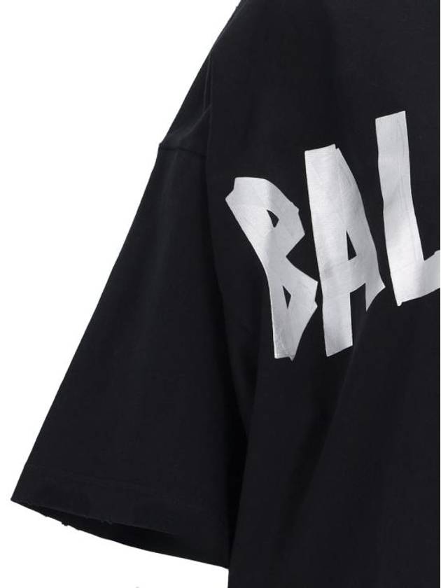 Logo Print T-Shirt Short Dress Black - BALENCIAGA - BALAAN 5