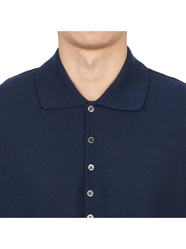 Men's RWB Stripe Cotton Polo Shirt Navy - THOM BROWNE - BALAAN 9