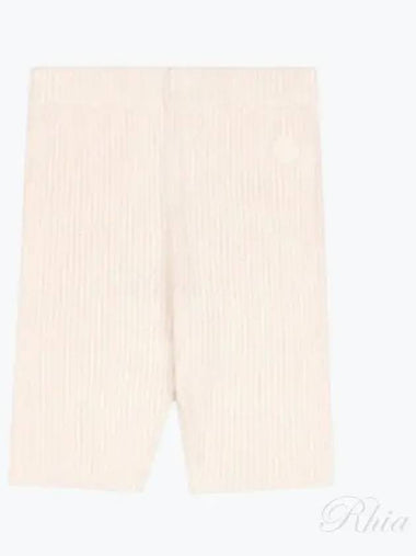 24 SRHWC Ribbed Biker Shorts Cream SH009S410SC - SPORTY & RICH - BALAAN 1