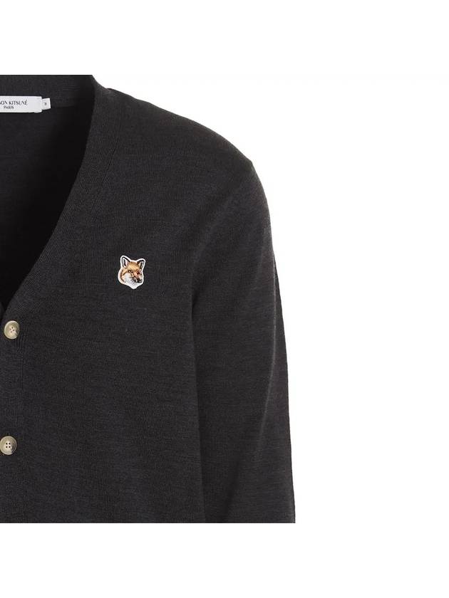 Fox Head Patch Classic Cardigan Anthracite - MAISON KITSUNE - BALAAN 5