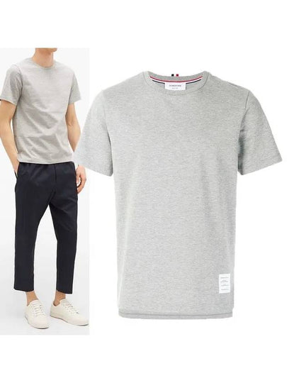 Men's Side Slit Relaxed Short Sleeve T-Shirt Light Grey - THOM BROWNE - BALAAN 2