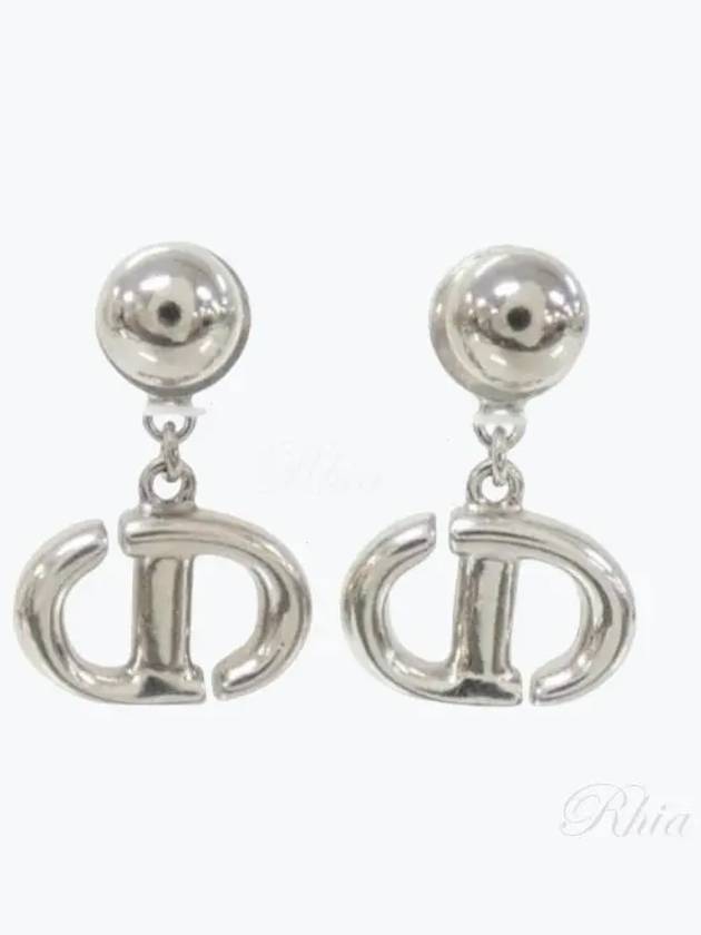 CD Navy Earrings Silver - DIOR - BALAAN 2