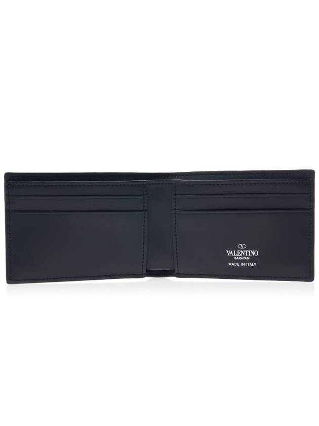 VLTN Logo Leather Half Wallet Black - VALENTINO - BALAAN 11