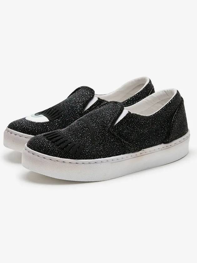 Women s Wink Glitter Black Slip On CF654 - CHIARA FERRAGNI - BALAAN 2