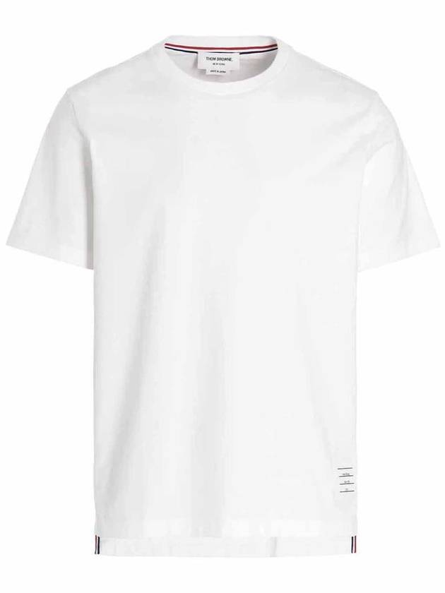 Men's Side Slit Relaxed Short Sleeve T-Shirt White - THOM BROWNE - BALAAN 2