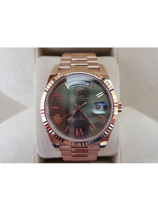 Rolex Day Date Rose Gold Olive Green 19 Years - ROLEX - BALAAN 3