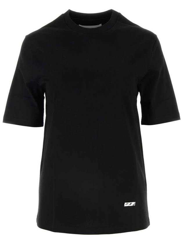 Crew Neck Cotton Short Sleeve T-shirt Black - JIL SANDER - BALAAN 3